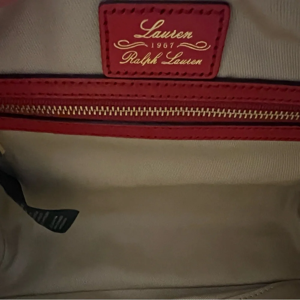 Lauren Ralph Lauren Red and Tan Satchel - Picture 9 of 14